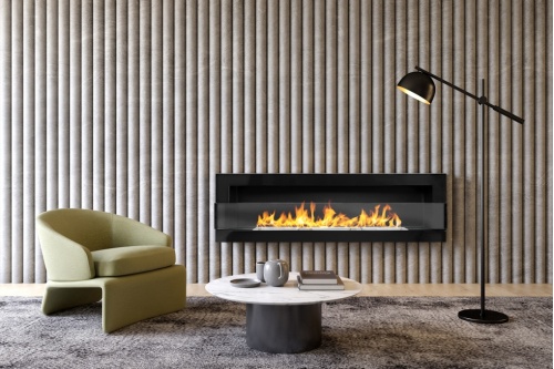 Hangende bio-ethanolhaard met glas 1200x400 – zwart glans biokominek_1200x400_czarny_polysk_z_szyba_aranzacja_1