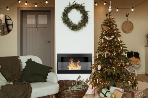 Hangende bio-ethanolhaard met glas 650x400 – zwart gestructureerd mat biokominek_650x400_czarny_strukturalny_z_szyba_aranzacja_02_265845557