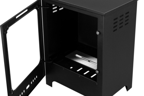 Vrijstaande bio-ethanolhaard met glas Kozen mini zwart mat biokominek_koza_mini_czarny_mat_z_szyba_11