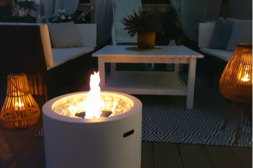 Vrijstaande bio-ethanolhaard Moon witte mat biokominek_moon_bialy_aranzacja_03