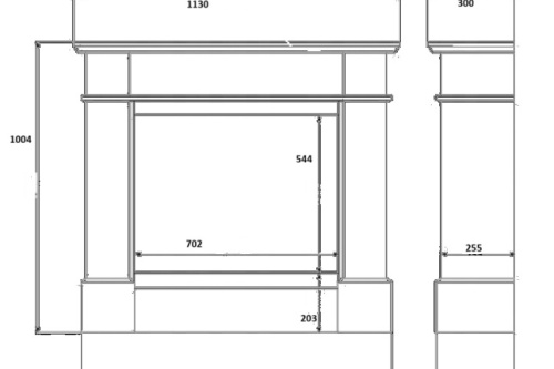 Bio-ethanolhaard Koloseum Pula met glas biokominek_portalowy_pula_bialy_z_szyba_wymiary