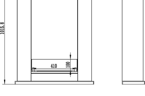 Bio-ethanolhaard met schouw Pula Mini - glas biokominek_portalowy_pula_mini_z_szyba_wymiary
