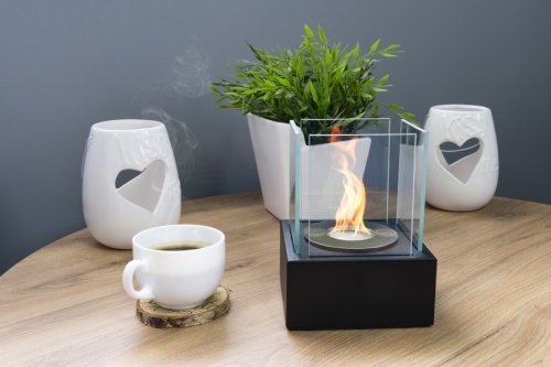 Smart zwart gestructureerd mat biokominek_smart_czarny__aranzacja_02