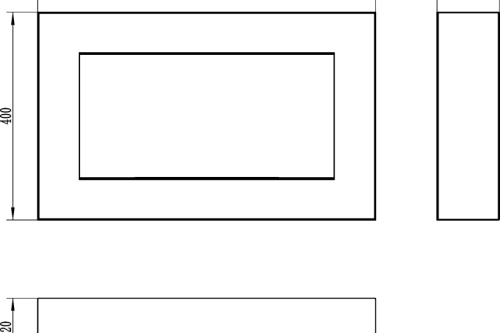 Hangende bio-ethanolhaard 650x400 Box – zwart gestructureerd mat biokominek_wiszacy_box_650x400_czarny_mat_wymiary