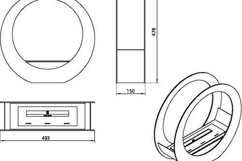 Vrijstaande bio-ethanolhaard Only – zwart mat biokominek_wolnostojacy_only_czarny_mat_wymiary