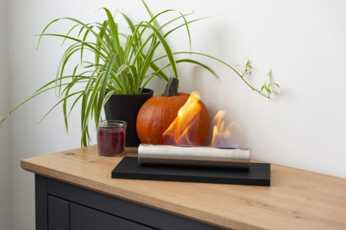 Vrijstaande bio-ethanolhaard Stainless zwart mat biokominek_wolnostojacy_stainless_czarny_mat_aranzacja_01