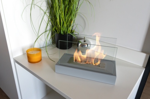 Vrijstaande bio-ethanolhaard Home – grijs gestructureerd mat biokominek_wolnostojacy_z_szybami_home_szary_aranzacja_05