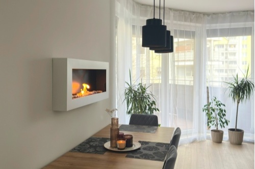 Hangende bio-ethanolhaard 900x400 BOX – witte gestructureerd mat biokominekbox_wiszacy_900x400_bialy_aranzacja_03