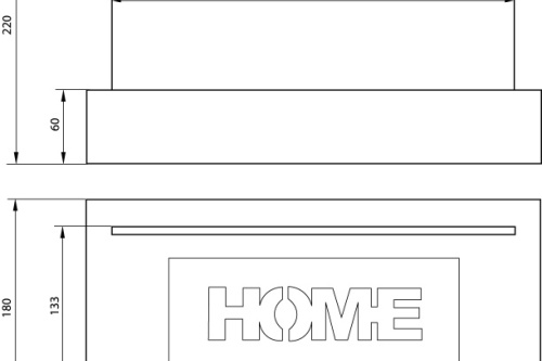 Vrijstaande bio-ethanolhaard Home – zwart mat home_-_wymiary-_png
